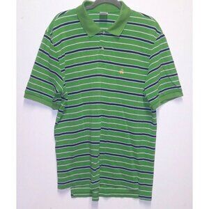 Brooks Brothers Polo shirt Original Fit mens Sz L green striped short sleeve EUC